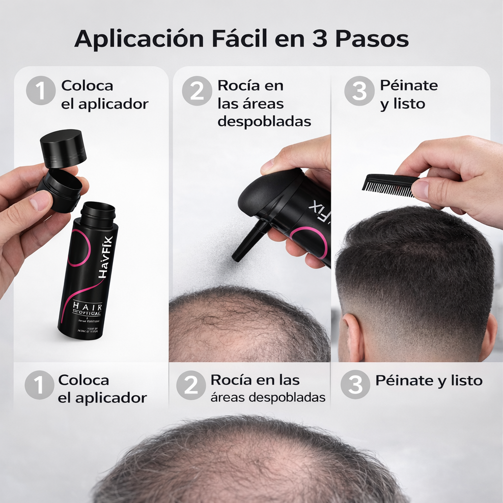 HairFix™ Fibras Capilares – Cabello Más Denso al Instante